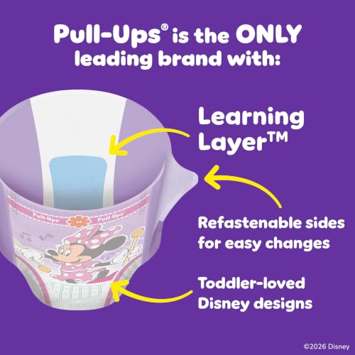 Image of Pull-Ups Girls' Potty Training Pants, Size 3T-4T Training Underwear (32-40 lbs), 66 Count