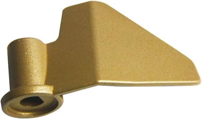 Gold-colored bread maker kneading paddle.