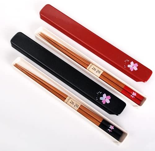 Miniatura 5 de Hinomaru Collection Palillos de viaje personales con diseño de flor de cerezo Sakura japonesa en hermosa funda deslizante con tapa deslizante,