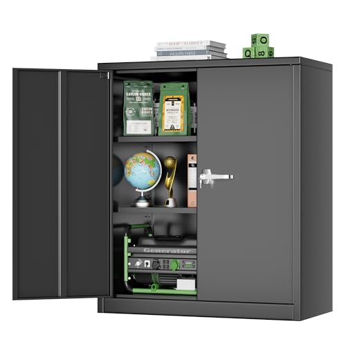 Greenvelly-Metal-Storage-Cabinet-with-Doors-and-ShelvesLockable-Storage-Cabinet-for-Office36Black-Metal-Utility-Cabinet-Garage-Cabinets-Lockable-File-Cabinet-for-Home-Office-Garage-Kitchen-Shop Greenvelly Metal Storage Cabinet with Doors and ShelvesLockable Storage Cabinet for Office36Black Metal Utility Cabinet Garage Cabinets Lockable File Cabinet for Home Office Garage Kitchen Shop