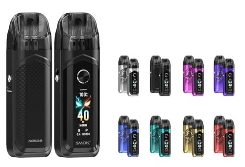 �X���b�N Nord 6 Pod System Kit 3800mAh�b�ő�80W�o�́E5ml��e�ʃ|�b�h�E1.65�C���`HD�^�b�`�X�N���[���E�f���A�����b�V���|�b�h���ځEType-C�}���[�d �d�q�^�o�R meihen (Black)