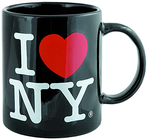 Torkia - Taza de café con licencia oficial 'I Love/Heart NY', 325 ml (negro)
