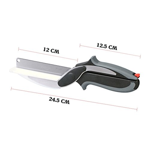 Vicloon Kitchen Scissors, Sharp Kitchen Scissors Multipurpose Utility Stainless Steel Scissor with Cutting Board Built-in, 2-in-1 Kitchens Tool Slicer for Vegetable Fruit Bread Cheese - Image 6