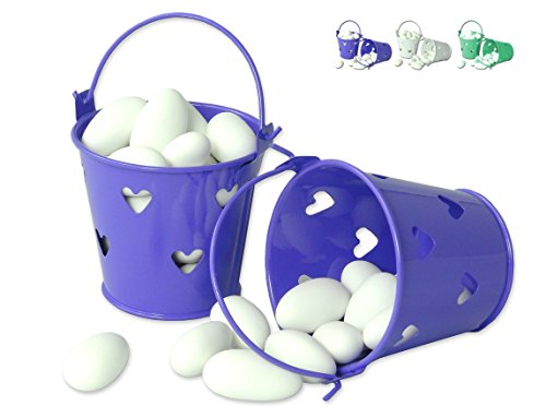 EinsSein 10x Seau d'amour Set Mini Violet boites Carton Boite Cadeaux canetons decorer a Dragees Dentelle Mariage dragee dragée dragee Chocolat confettis Fete...