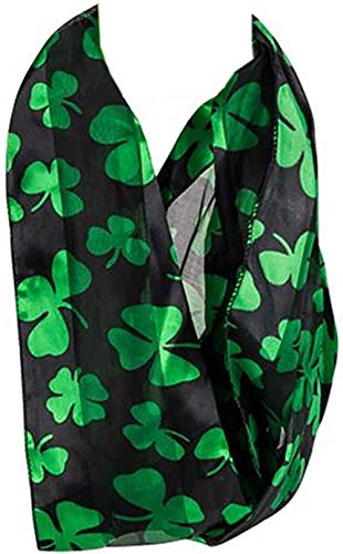 Irish Shamrock Infinity Scarf Black