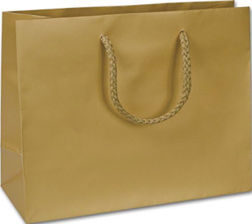 EGPChecks Premium Matte Euro-Shoppers 8 x 4 x 9 (Gold), 200 Bags