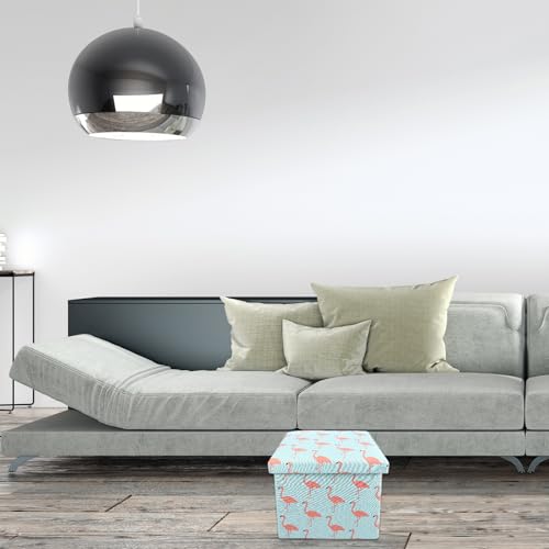 Tabouret portable pliable rangement coton et lin confortable