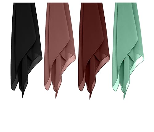 Image of Premium Georgette Hijab for Girls & Women | Lightweight and Breathable | Combo Pack of 4 | 180 cm x 70 cm