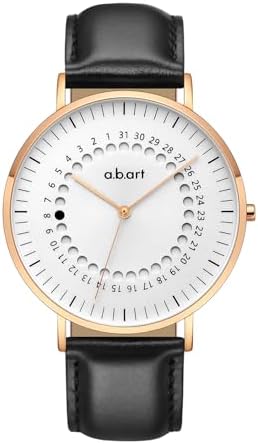 a.b.art Men’s Watch, Swiss Parts Ronda Quartz Movement, Sapphire Crystal, Black Leather Strap, Ultra-Thin Design, Business & Casual Style, 41mm White Dial, FD41-000-1L