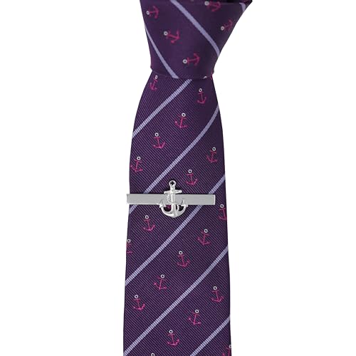 Anchor Tie Clip Rhodium Plated Fashion Anchor Tie Clip In Box (B)3