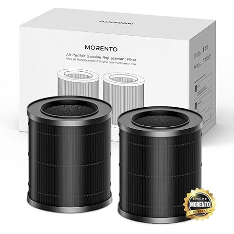 MORENTO 2 Pack MR2566 Genuine Air Purifier Replacement Filter for MR2566 Air Purifier, Original Version Cover
