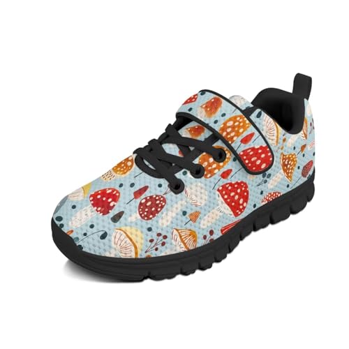 Little Kid Boys Girls Shoes Lightweight Mesh Breathable Adorable Running Sneakers for Little Kid and Big Kid Mushroom Pattern