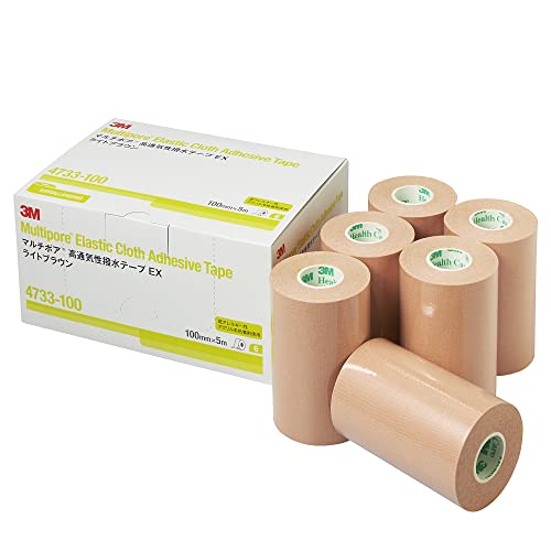 3M(TM) マルチポア(TM) 高通気性撥水テープ EX ライトブラウン 4733-100 テープ巾×全長 100mm×5m 包帯 伸縮包帯 撥水性