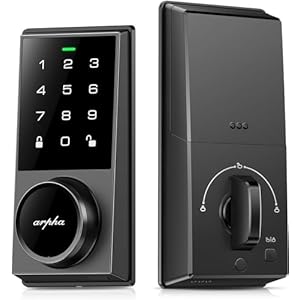Keyless Entry Door Lock – 50 Code Electronic Keypad Deadbolt Lock – Smart Door Locks for Front Door – 16 Anti-Peeking Passwords Digital Door Lock, Auto Lock, Easy to Install