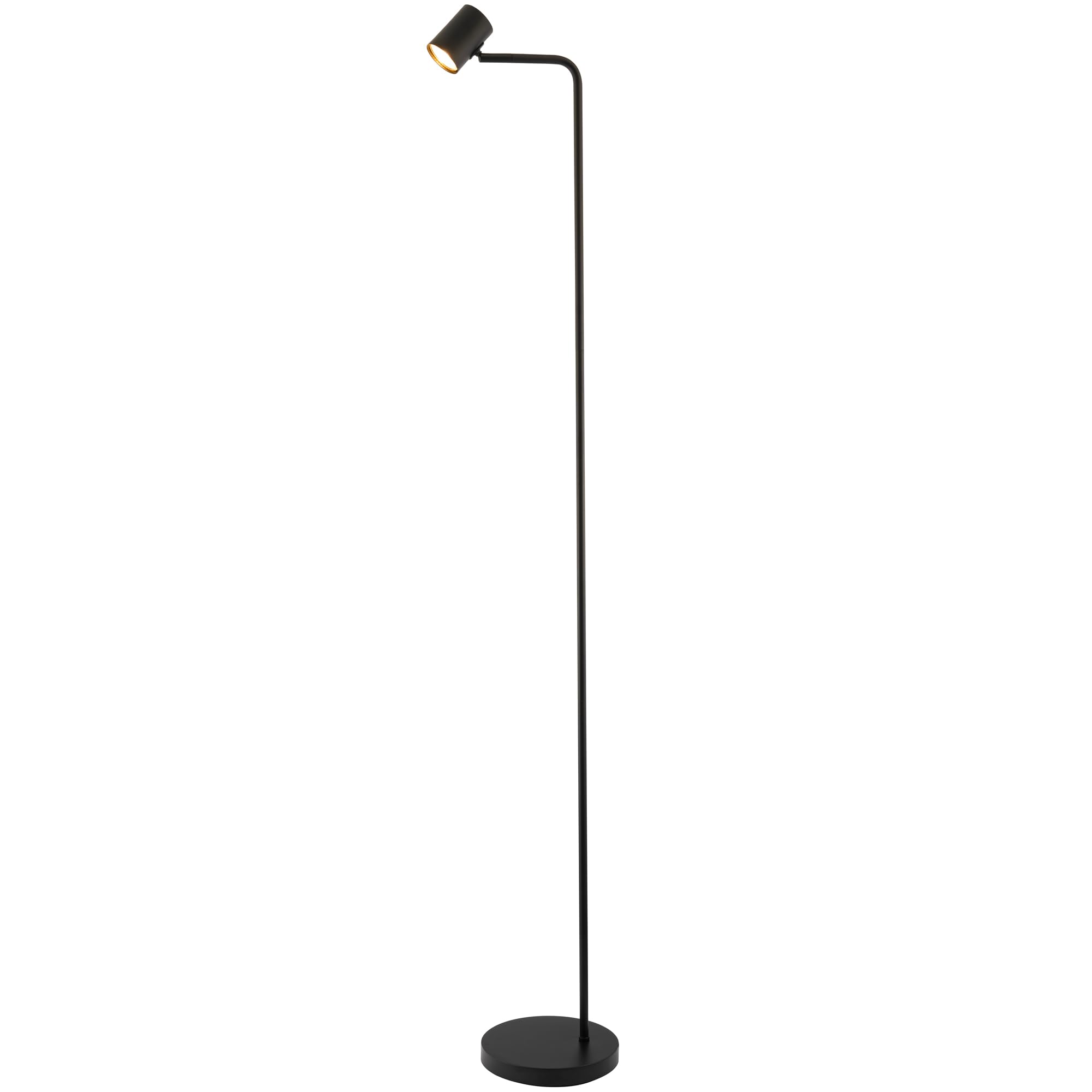 Modern LED Spot Matte Black Metal Floor Lamp with Foot Switch and Adjustable Head | Includes 5w 3000k LED Bulb | 145cm High by Happy Homewares