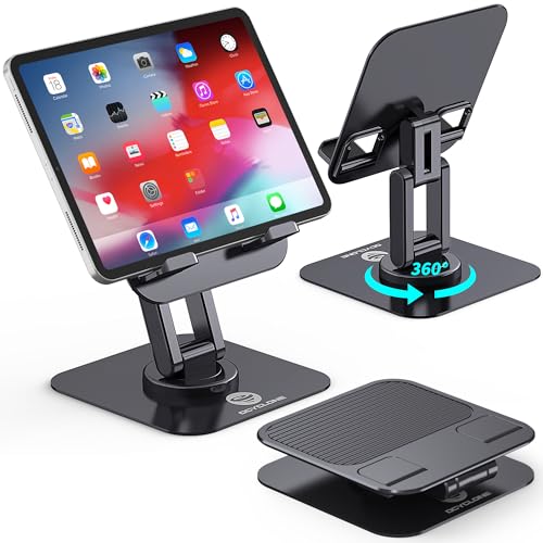 OCYCLONE for iPad Stand for Desk, 360 Rotating Adjustable Portable Monitor Tablet Holder Office Accessories Compatible with Kindle 4' - 15.6' Tablet iPad PS...