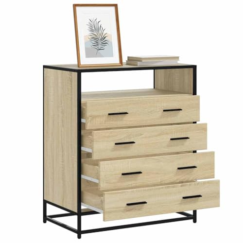 Vetnasa Cajonera de Madera contrachapada Roble Sonoma 70x41x83,5 cm Mobiliario, Armarios y Almacenamiento, Cajoneras Marrón 28,9 KG