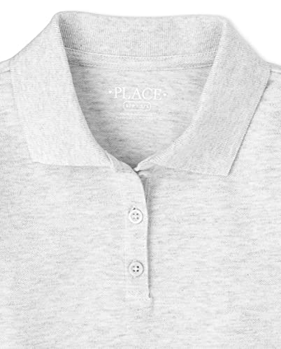 Image of The Children's Place Girls Short Sleeve Pique Polo Shirt, Heather Grey, Large US