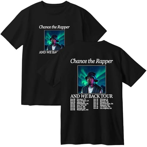 Photo de Chance The Rapper and We Back Tour T-shirt en coton unisexe tendance col rond à manches courtes, Noir , XL