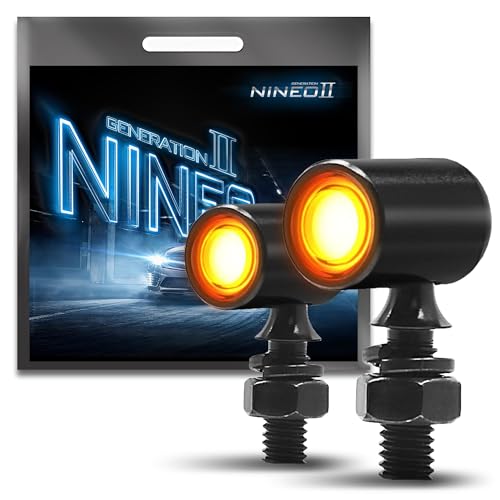 NINEO Rear Motorcycle Turn Signals LED,Mini Bullet,Amber Taillight,2PCS