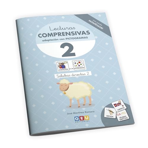 APRENDER A LEER Y ESCRIBIR | Lectoescritura 5 años | Lecturas Comprensivas 2 Editorial GEU con Pictogramas   Pauta Montessori   Sílabas Directas 2 | Lecturas Comprensivas GEU