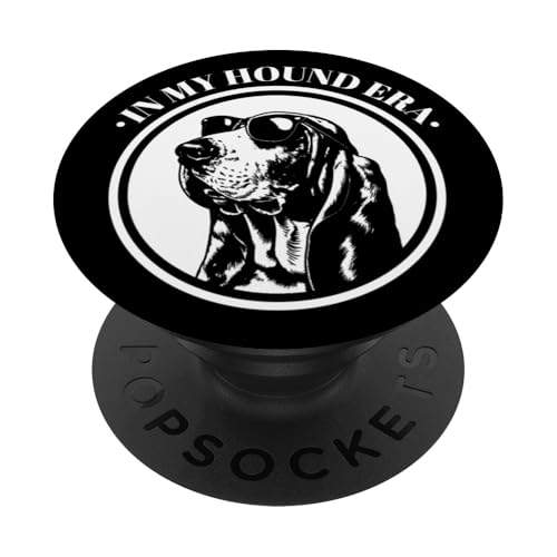 Retro Vintage Sunglasses Hound Era Logo Basset Hound Dog PopSockets PopGrip Adhesivo
