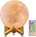 CPLA Upgraded Version Seamless 3D Lamp led Night Stepless Dimmable Remote & Touch Control Moon Light 16 Colors RGB for Baby Room 5.8inch, 5.8 Inch