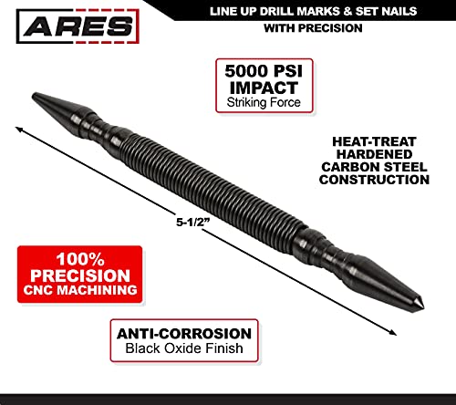 Ares 10015 – Dual Head Center Punch & Nail Setter – Cnc-Precision Machined – 5000 Psi Striking Force #TOP2