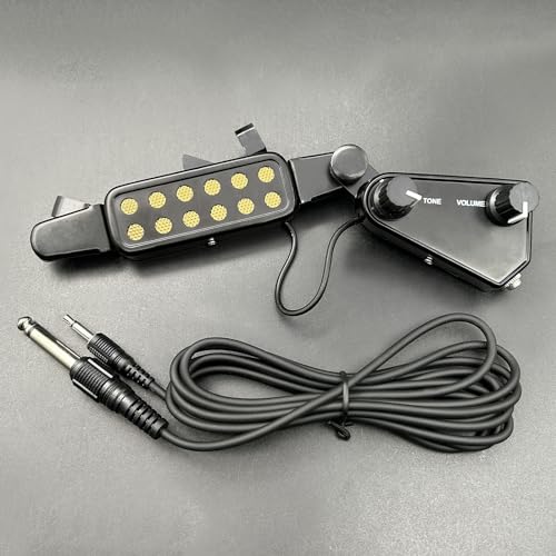 MAXCHEER JD Metal Case Soundhole V/T Control Pickup 12 Sound Hole Pickup Magnetic Pickup Transducer with Volume/Tone Kit for Acoustic Guitar - Thumbnail 7