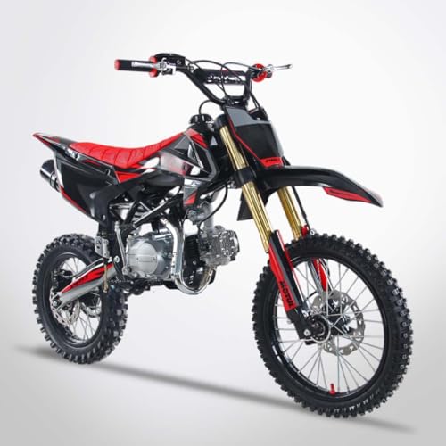PROBIKE Dirt Bike 125-S 17/14 Rouge Edition 2025 | Pit Bike Cross 125cc 9CV 4T | Suspension Totale Disques Freins | Piste Ado/Jeune Adulte