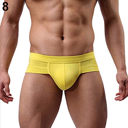 Brussels Men's Light Yellow Brussels08 Breathable Trunks Boxer-Briefs Bulge Pouch Underwear Underpants L
