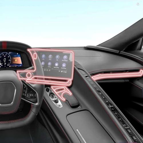 Película protectora de navegación y salpicadero multimedia para Corvette C8 2021-2025 1