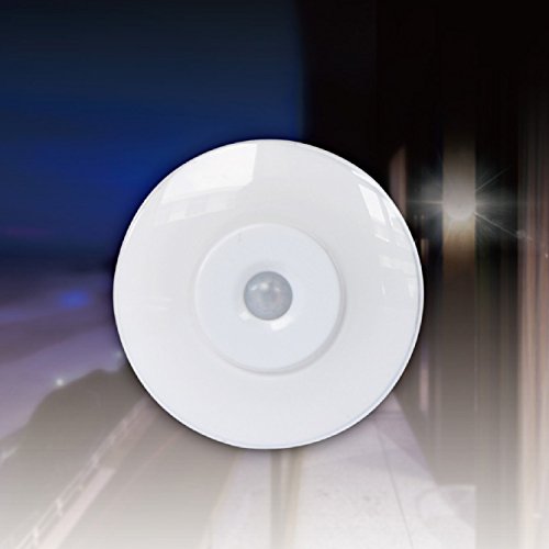 Akari 3-Pack 50 Lumen Battery Powered Motion Sensor Sensing LED Night Light Stick Anywhere Puck Shaped. Indoor Hallway Baby Night Lighting Closets bathrooms Kitchens Nursery. Adhesive Pads (Round)