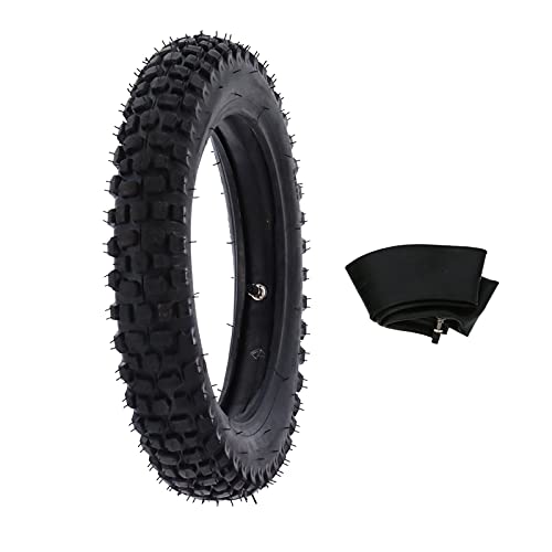 Dirt Bike Reifen & Schlauch Set, 3.00-12 (80/100-12) Reifen Schlauch Combo Set für Knobby Pit Motocross Dirt Bike Offroad + Auto