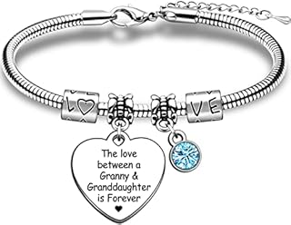 JMIMO Granny Granddaughter Bracelets For Women Girls Adjustable Snake Bangle Bracelets Gifts for Granny Granddaughter Birthday Christmas Family Jewellery