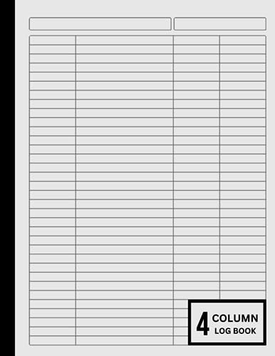 Customizable Log Book 4 Column: Four Columns Logbook to Track Daily Activity, Time, Inventory and Equipment, Income and Expenses, Mileage, Orders, ... and Blood Pressure Monitor Notebook.