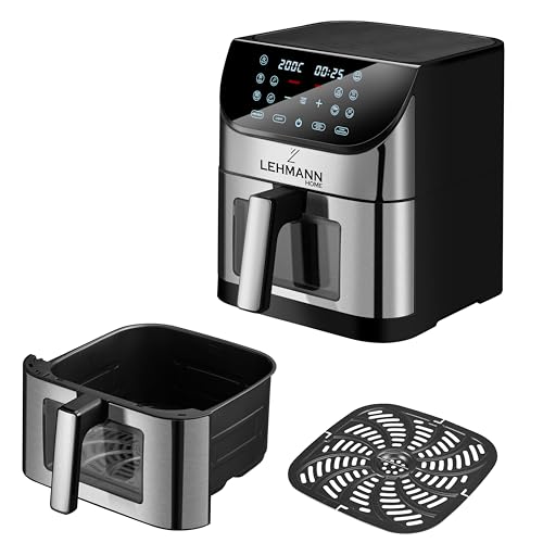 LEHMANN Heteluchtfriteuse met mand van 8 liter, 1800 W, met 12 programma's, kijkvenster, verlichting, max. 200 °C, timer, touch-display, anti-aanbaklaag, wasbaar in - Afbeelding 6