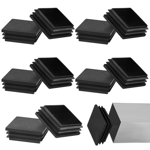 Jetec 10 Pack 4 Inch Square Tube End Cap Plastic Plugs Tube Plugs 4x4 Square Tubing Caps for Post Fence Pipe Cover Chair