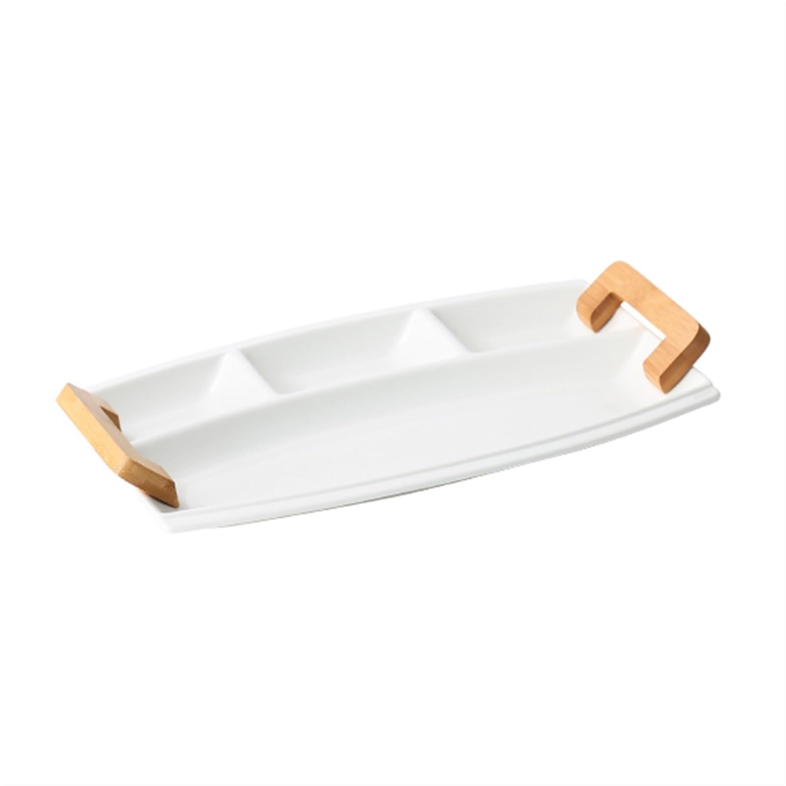 Plateau d'apéritif divisé en céramique blanche supérieure pour dessert
