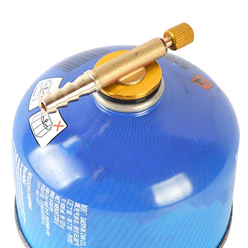 BOROCO Camping Gas Pipe Valve,Brass Gas Refill Adapter Safety Stove Burners Switching Valve for Outdoor Camping (Yellow)