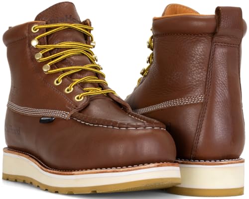 DieHard Toro Waterproof Soft Toe Work Boots Premium Leather Slip-Resistant Brown