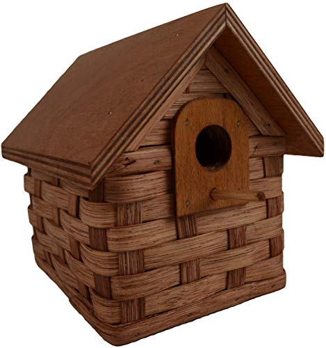 Birdhouse - Basket - Woven - With Wood Roof Amish Handmade. Functional For Birds Or Decorative For Your Country Rustic Decor #TOP29
