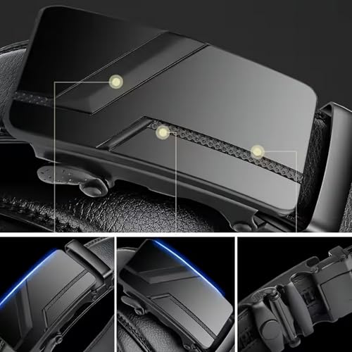 Image of NAPA HIDE Men's Auto Lock Vegan Leather Belt | Stylish Adjustable Buckle Belt for Formal & Casual Wear I Fits upto 40 Inches Waist size