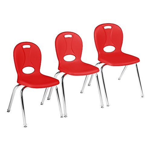 Image of Learniture LNT-118-CSW-RD Learniture Structure Series Stackable School Chairs for Classroom, 18 inch Seat Height, Red, Pack of 4