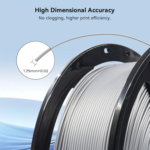 Image of FLASHFORGE 3D Printer Filament, PLA PRO Filament 1.75mm, 1KG Spool (2.2lbs), Dimensional Accuracy + /- 0.02mm for FDM 3D Printers, Better Tenacity & No Knotting (Silver)