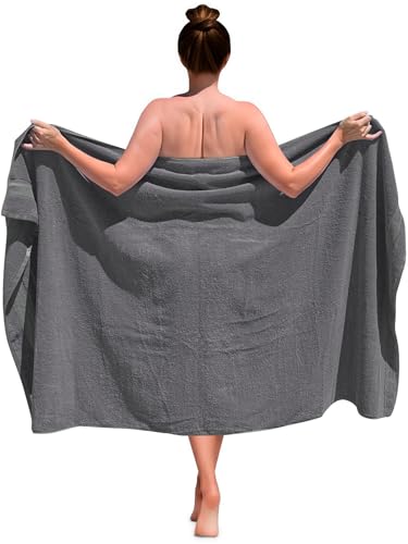 altego Haut de Gamme Drap de Bain Grande Taille 100 x 180 cm - 100% Coton Epais - Serviette XXL (Gris)