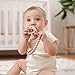 Comfy Cubs Pacifier Clips 2 Pack - 100% Food Grade Silicone Baby Pacifier Clips, BPA & PVC Free - CPSIA Certified, Lightweight and Flexible Baby Gifts - Beige & Light Beige