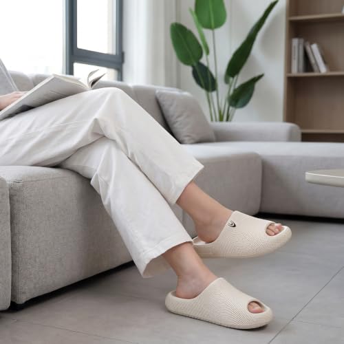 HORMAUWORD Cloud Platform Slide Sandals for Women Men with Arch Support, Cushioned Pillow Slippers for Foot Fatigue Relief, Non-Slip Anti-Squeak House Shoes for Indoor Outdoor by HORMAUWORD - Used condition - Image 2