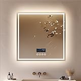 BLUETOOTH 5.2 DE HAUTE QUALITÉ: Si vous êtes à la recherche d'un miroir de salle de bain avec Bluetooth de haute qualité, c'est le meilleur choix, Ce miroir carré avec éclairage après de nombreux tests est équipé des haut-parleurs NdFeB, Activez le Bluetooth 5.2 et vous pourrez profiter de la meilleure expérience d'écoute, Son utilisation est très simple, Il vous suffit de toucher le bouton tactile pour passer d’une chanson à l’autre