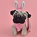 danyangshop Jouets en Peluche Rose Lapin Tissu Carlin Chien Animaux en Peluche Pendentif Porte-clés en Peluche Jouet, Chiot Sac à Dos décoration Porte-clés/Porte-clés Cadeau